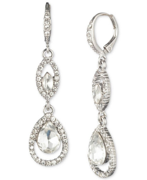 Pavé Crystal Orb Double Drop Earrings