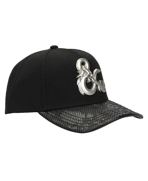 Men's Metal Badge Logo Black Snapback Hat