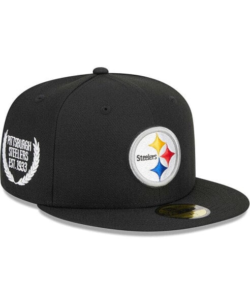 Men's Black Pittsburgh Steelers Camo Undervisor 59FIFTY Fitted Hat