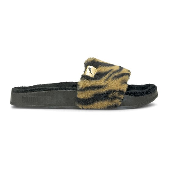 Puma Leadcat Ylm Fluff Safari Slide Womens Black Casual Sandals 38497301