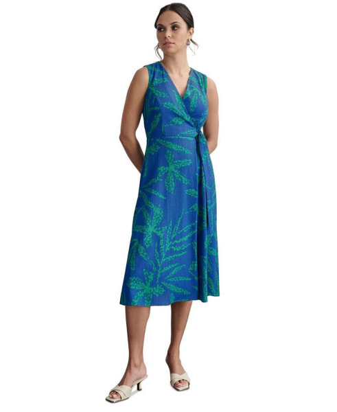 Women's Printed Side-Tie Sleeveless A-line Dress
