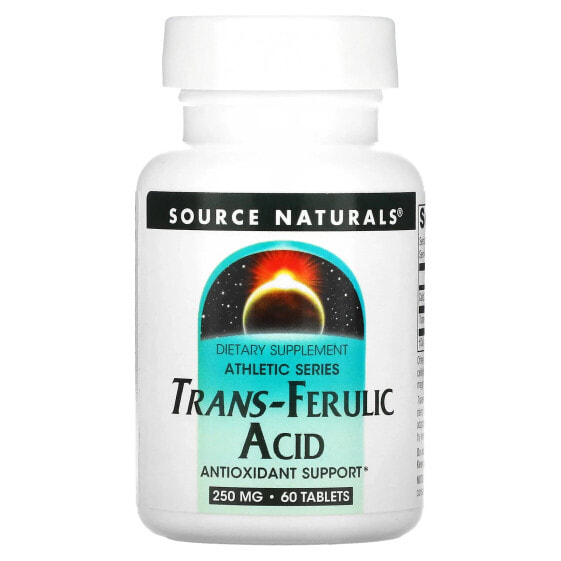Source Naturals, Athletic Series, транс-феруловая кислота, 250 мг, 60 таблеток