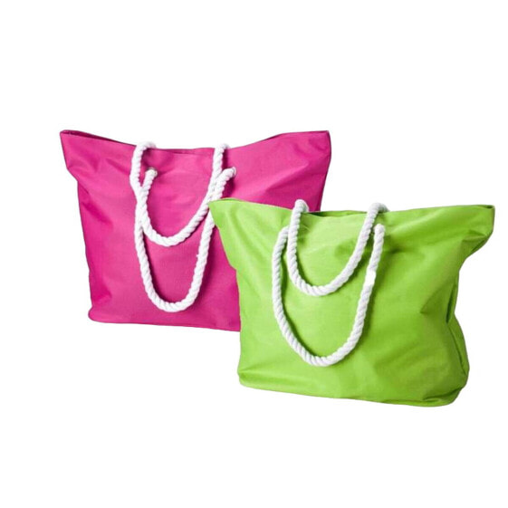 Beach Bag Green Pink Oxford 59 x 19 x 40 cm