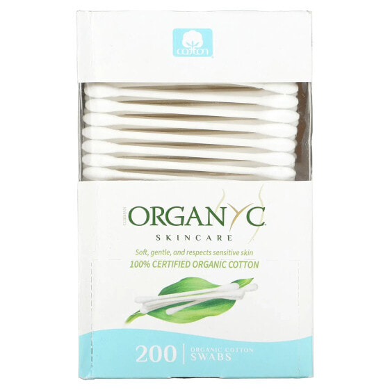 Organic Cotton Swabs, 200 Swabs