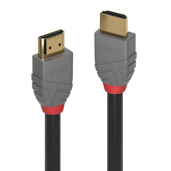 Lindy 3m High Speed HDMI Cable, Anthra Line, 3 m, HDMI Type A (Standard), HDMI Type A (Standard), 4096 x 2160 pixels, 18 Gbit/s, Black, Grey