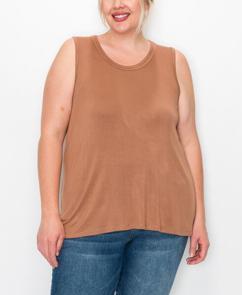 Plus Size Scoop Neck Swing Tank Top