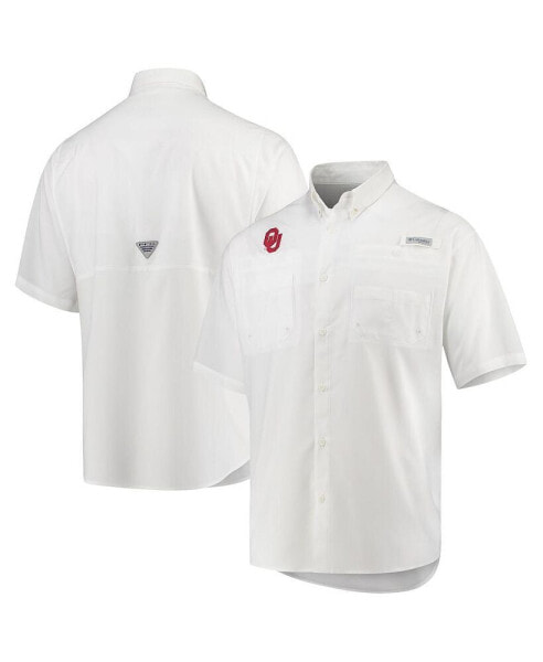 Men's White Oklahoma Sooners PFG Tamiami Omni-Shade Button-Down Shirt