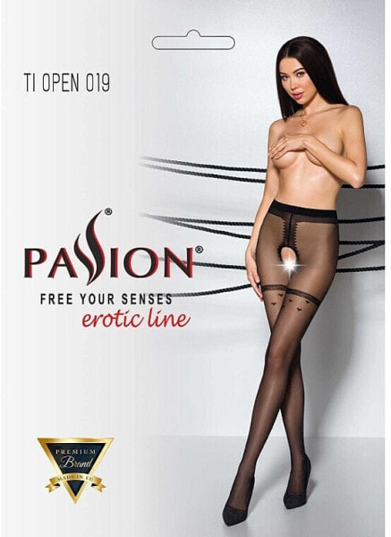 Erotische Strumpfhose mit Ausschnitt Tiopen 019 20 Den black - Passion 3/4