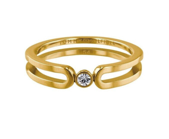 Fine gold-plated ring with crystal TH2780101