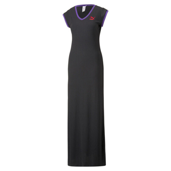 Puma Lipa X Short Sleeve Dress Womens Black Casual 53663201