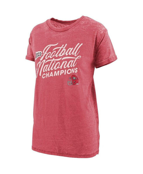 Women's Red Georgia Bulldogs College Football Playoff 2022 National Champions Relaxed Fit Melange T-shirt