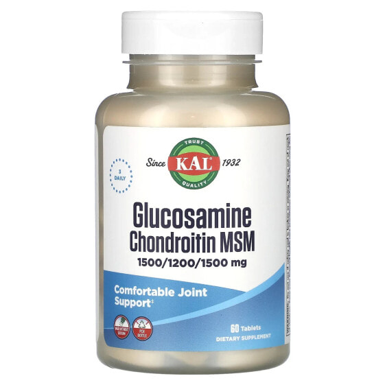 Препарат Глюкозамин Хондроитин МСМ KAL, 60 таблеток