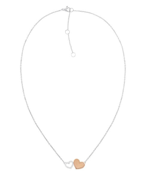 Tommy Hilfiger enamel Heart Necklace in 18K Carnation Gold Plated