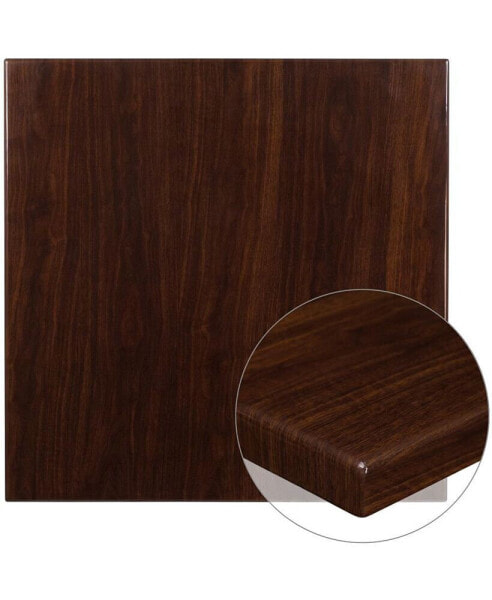 36" Square High-Gloss Resin Table Top With 2" Thick Drop-Lip