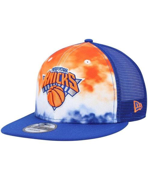 Men's Royal New York Knicks Hazy Trucker 9FIFTY Snapback Hat