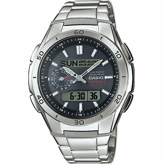 Мужские часы Casio WAVE CEPTOR Multibadn 6 Tough Solar Чёрный Серый Серебристый (Ø 43,5 mm)