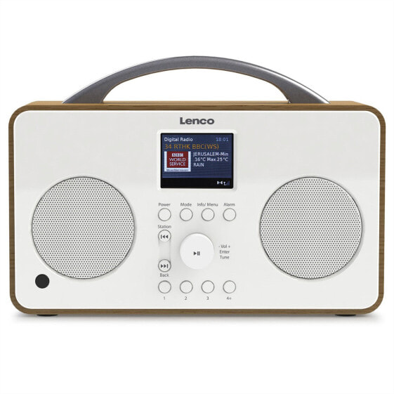 Беспроводная колонка Lenco PIR-645 с интернет-радио DAB+ BT FM, дисплей 2.4 дюйма, белая
