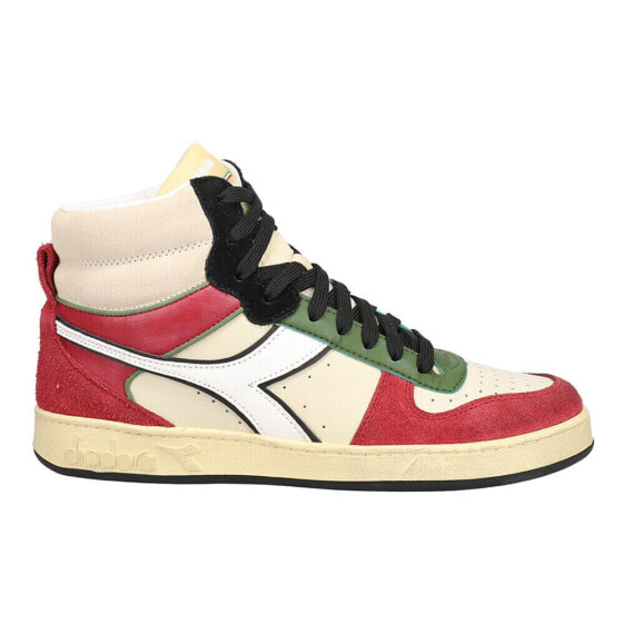 Diadora Magic Basket Mid Legacy High Top Mens Off White, Red Sneakers Casual Sh