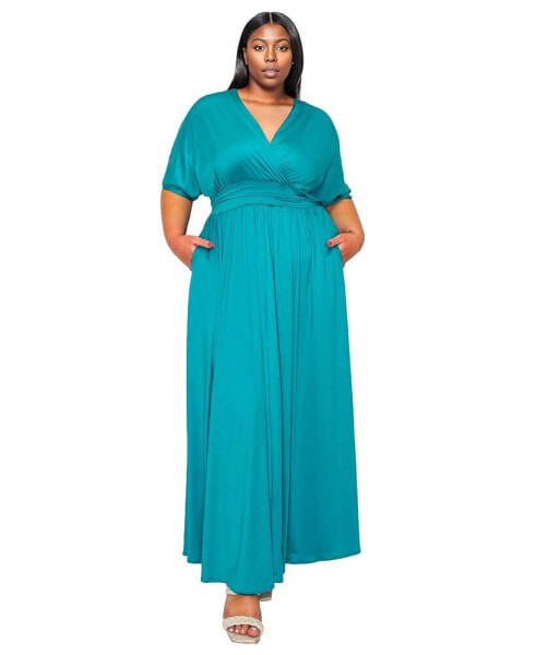 Plus Size Raffi Pocket Empire Waist Maxi Dress