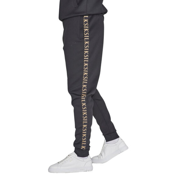 SIKSILK Muscle Fit Logo Band On Side Seam joggers