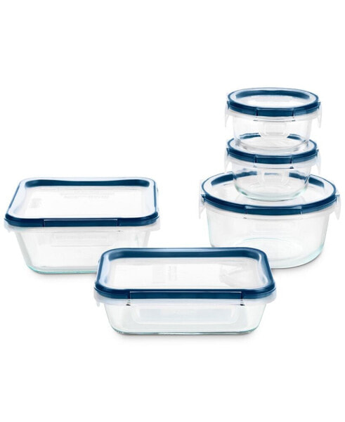 Freshlock Plus Microban 10-Pc. Glass Food Storage Set