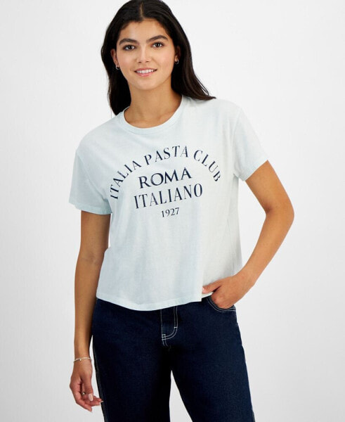 Juniors' Italia Pasta Club Graphic-Print Tee