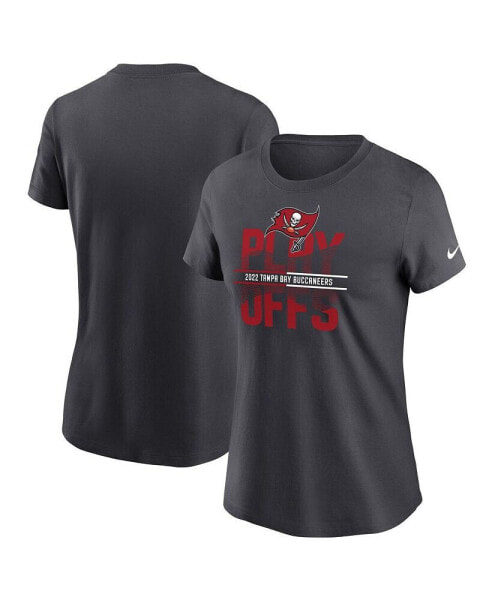 Women's Anthracite Tampa Bay Buccaneers 2022 NFL Playoffs Iconic T-shirt