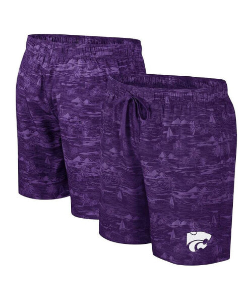 Men's Purple Kansas State Wildcats Ozark Swim Shorts