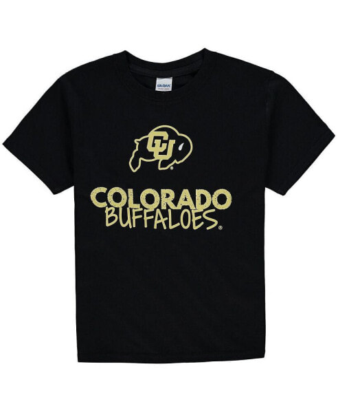 Big Boys Black Colorado Buffaloes Crew Neck T-shirt