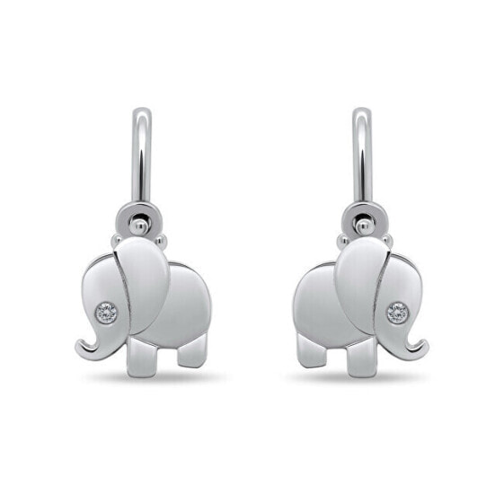 Playful silver Elephant earrings EA185W