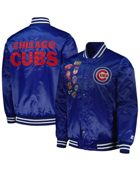 Men's Royal Chicago Cubs Patch Full-Snap Jacket