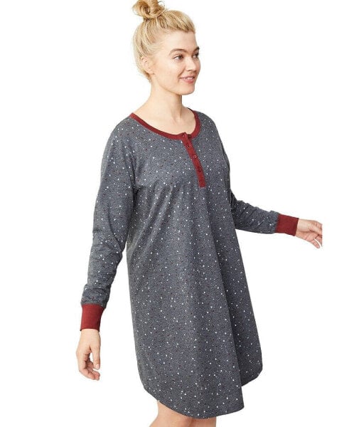 Пижама Ellos для женщин Plus Size с длинным рукавом Henley Sleepshirt