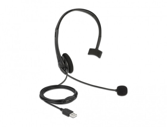Игровая гарнитура Delock USB-Mono-Headset mit Lautstärkeregler ultra-leicht