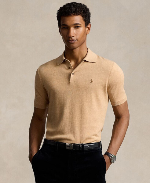 Men's Cotton Polo-Collar Sweater