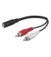 Wentronic Audio Cable Adapter - 3.5 mm Female to RCA Male - 0.2m - 3.5mm - Female - 2 x RCA - Male - 0.2 m - Black - Red - White