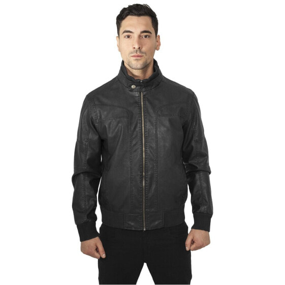 URBAN CLASSICS Parka Leather Imitation