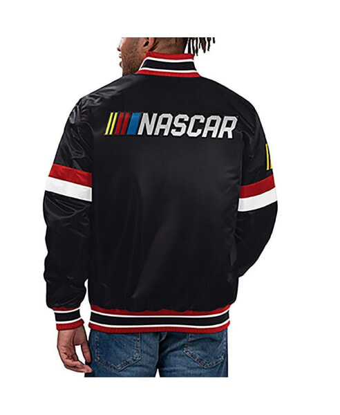 Men's Black NASCAR Home Game Full-Snap Varsity Jacket