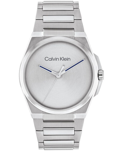 Men's Meta-Minimal Silver Stainless Steel Watch 41mm