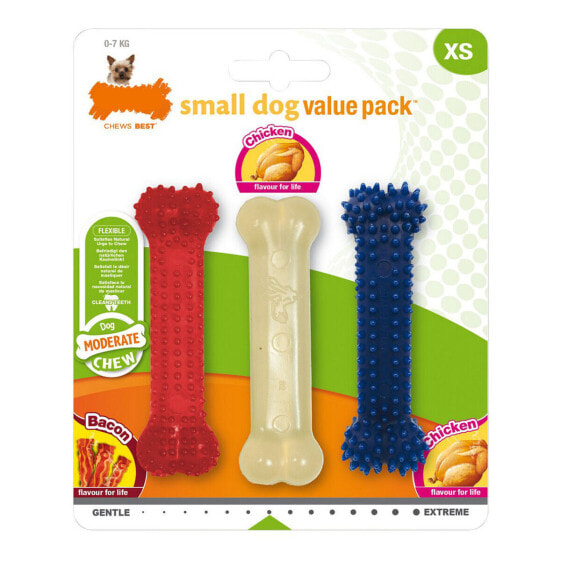 Игрушка для жевания собак Nylabone Value Pack Bacon Размер S Курица термопластический (3 шт)