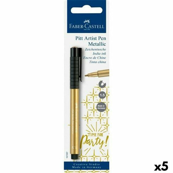 Фломастер Faber-Castell Pitt Artist Позолоченный (5 штук)