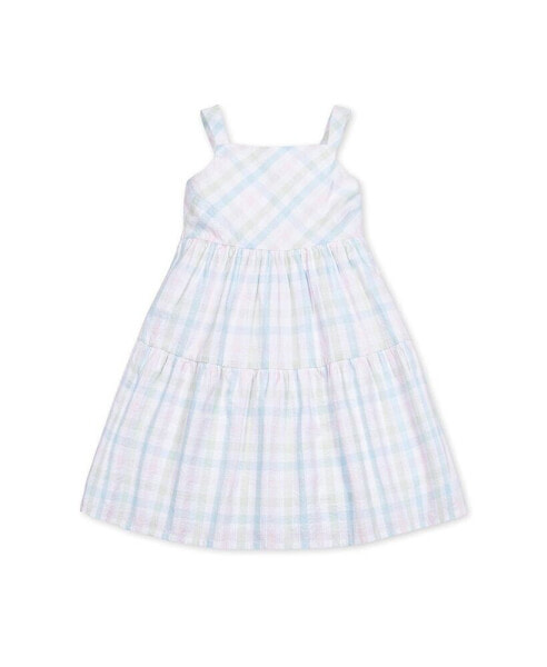 Baby Girls Organic Sleeveless Tiered Seersucker Sundress