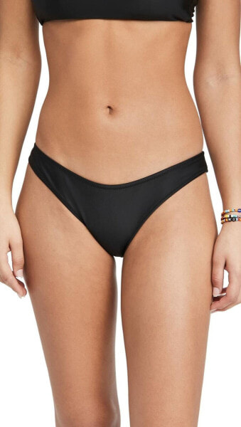 Madewell 291674 Women's Second Wave Curved-Waist Bikini Bottoms, True Black, XS