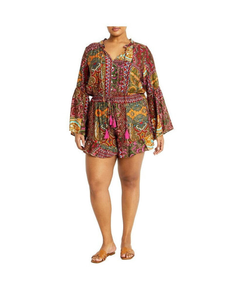 Plus Size Erica Print Romper