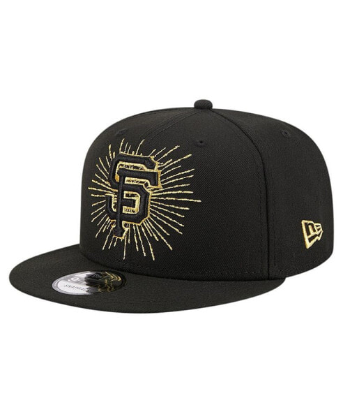 Men's Black San Francisco Giants Metallic Logo 9FIFTY Snapback Hat