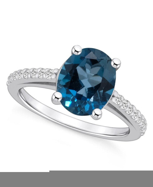 London Blue Topaz (3-5/8 ct. t.w.) and Diamond (1/4 ct. t.w.) Ring in 14K White Gold