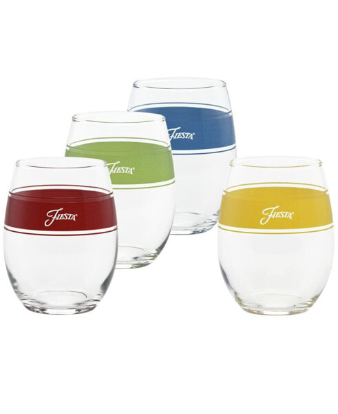 Bright Frame 15 Ounce Stemless Wine Glass, Set of 4