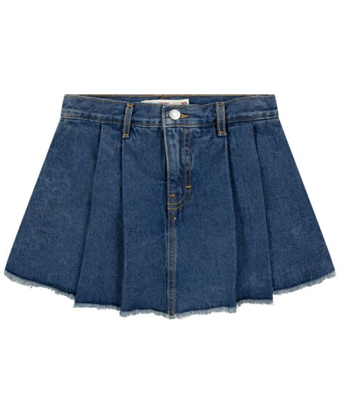 Big Girls Pleated Denim Scooter