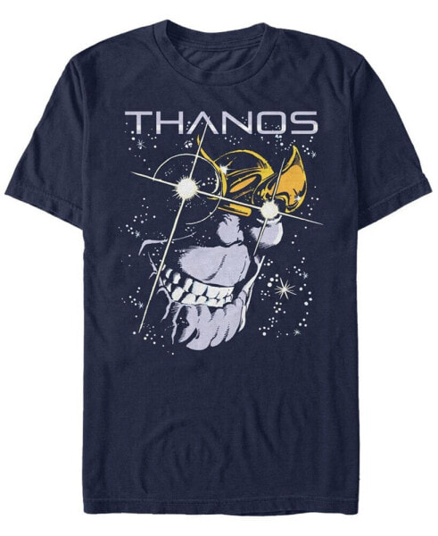 Marvel Men's Comic Collection Thanos Grin in Stars Short Sleeve T-Shirt