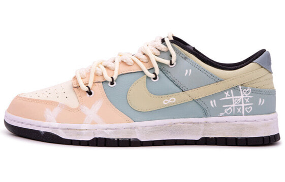 【定制球鞋】 Nike Dunk Low Retro 达芬奇 华夫棋盘 涂鸦 撞色 夏日 解构 情侣 低帮 板鞋 男款 粉绿蓝 / Кроссовки Nike Dunk Low DJ6188-002