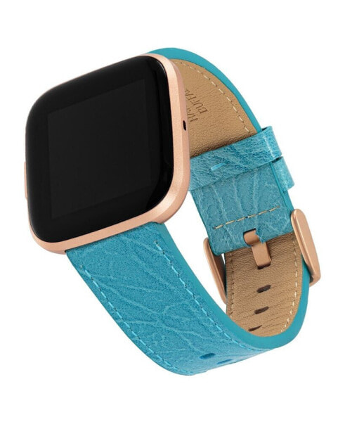 Ремешок для часов WITHit с крокодиловой кожей голубого цвета для Fitbit Versa и Fitbit Versa 2